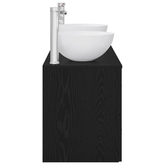 vidaXL Πάγκος χωρίς Νιπτήρα Μ49.5xΒ35xΥ63cm Μαύρη Δρυς