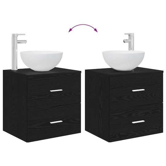 vidaXL Πάγκος χωρίς Νιπτήρα Μ49.5xΒ35xΥ63cm Μαύρη Δρυς