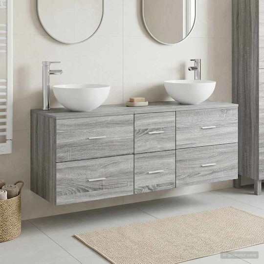 vidaXL Πάγκος χωρίς Νιπτήρα Μ49.5xΒ35xΥ63cm Γκρι Sonoma