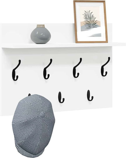 vidaXL Κρεμάστρα Τοίχου Ξύλινη Λευκή 60x12x40cm