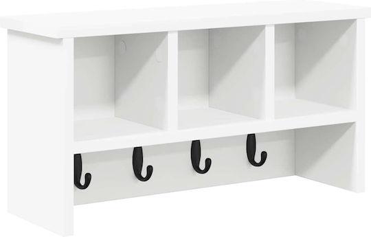 vidaXL Κρεμάστρα Τοίχου Ξύλινη Λευκή 50x26x16cm
