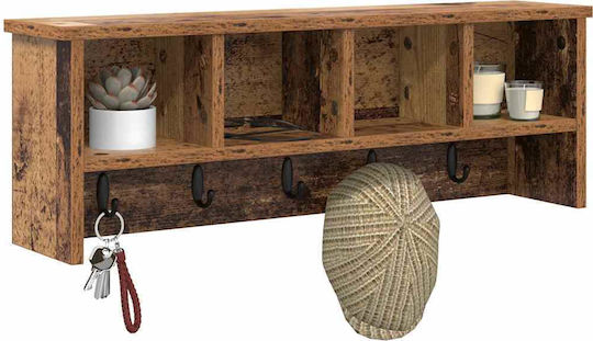 vidaXL Κρεμάστρα Τοίχου Ξύλινη Καφέ 75x26x16cm