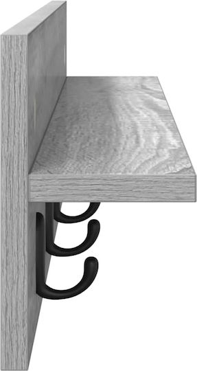 vidaXL Κρεμάστρα Τοίχου Ξύλινη Γκρι 80x18x10.5cm