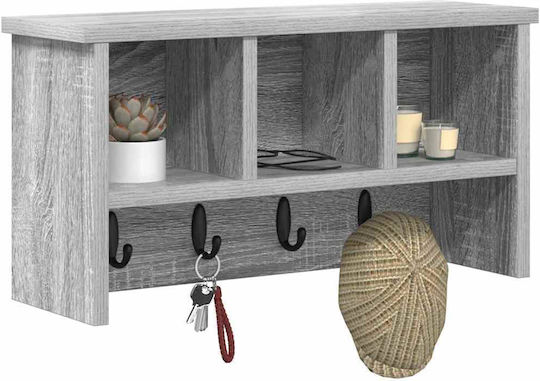 vidaXL Wandhalterung Hölzernes Grau 50x26x16cm