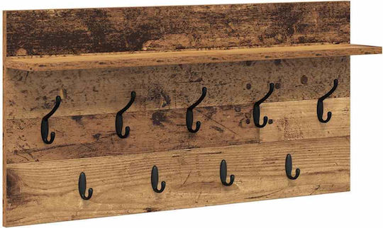 vidaXL Agățătoare de Perete Lemnoasă 80x12x40cm 1buc