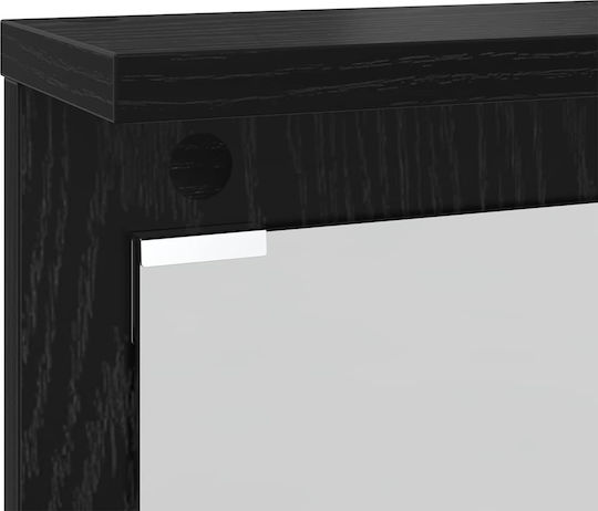 vidaXL Дървена Черна Стенна Закачалка 84x10см