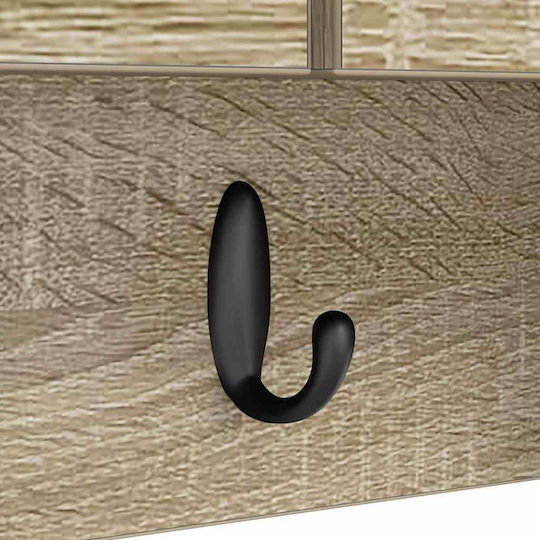 vidaXL Κρεμάστρα Τοίχου Ξύλινη 3 Θέσεων Μπεζ 50x30x20cm