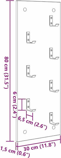 vidaXL Wooden Wall Hanger Gray 30x1.5cm 1pc
