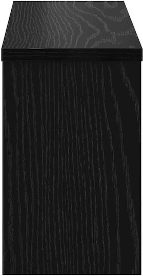 vidaXL Wooden Wall Hanger Black 50x26x16cm