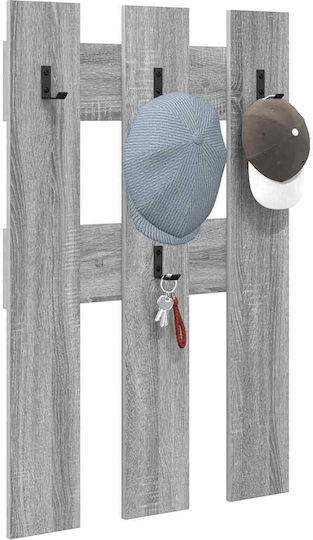 vidaXL Wall Hanger Wooden Gray 65x3cm