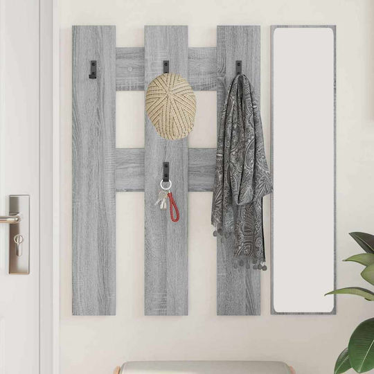 vidaXL Wall Hanger Wooden Gray 65x3cm