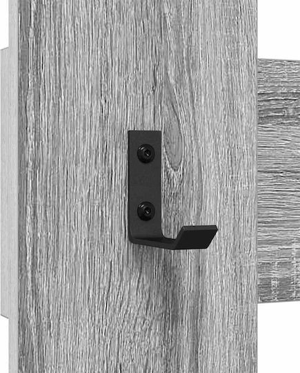 vidaXL Wall Hanger Wooden Gray 65x3cm