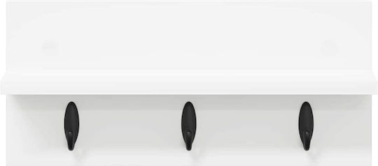 vidaXL Κρεμάστρα Τοίχου Ξύλινη Λευκή 40x18x10.5cm
