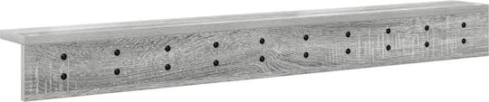 vidaXL Agățătoare De Perete Din Lemn Gri 100x10.5x10.5cm