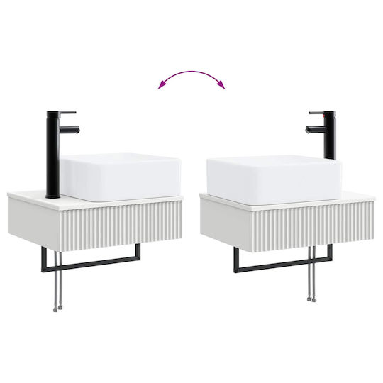 vidaXL Бял Плот без Мивка Ш33xД34.5xВ100cm
