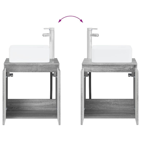 vidaXL Πάγκος χωρίς Νιπτήρα Μ33xΒ34.5xΥ100cm Γκρι Sonoma