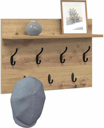 vidaXL Wooden Wall Hanger Beige 60x12x40cm 1pc