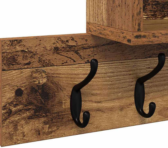 vidaXL Wooden Wall Hanger Brown 100x43.5cm 1pc