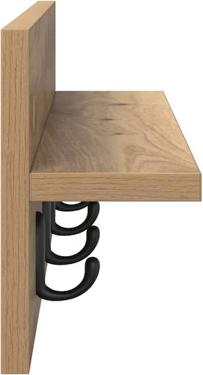 vidaXL Κρεμάστρα Τοίχου Ξύλινη Καφέ 60x18x10.5cm
