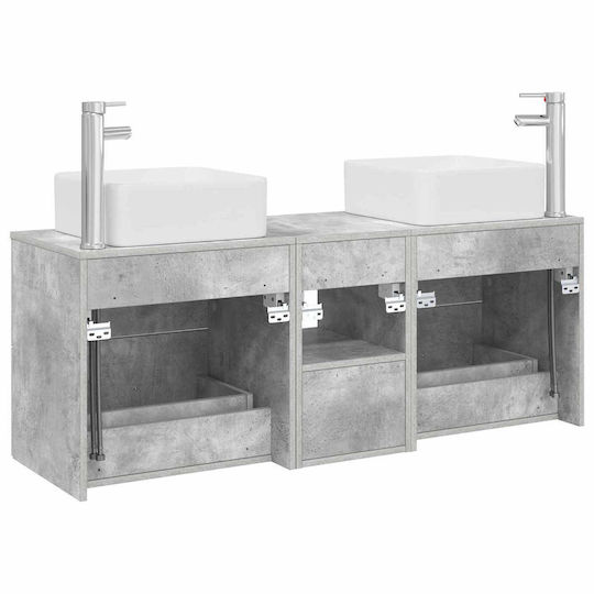 vidaXL Πάγκος με Νιπτήρα Μ49.5xΒ41xΥ63cm Γκρι