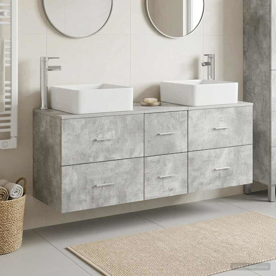 vidaXL Πάγκος με Νιπτήρα Μ49.5xΒ41xΥ63cm Γκρι