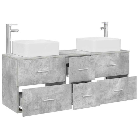 vidaXL Dulap de baie cu lavoar 49.5x41x63cm Gri