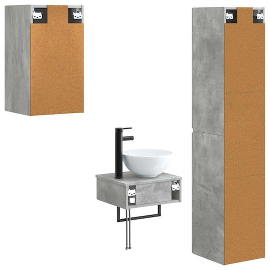 vidaXL Badezimmer Waschtisch-Einheit M33xB34.5xH160cm Grau