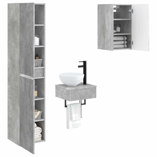 vidaXL Badezimmer Waschtisch-Einheit M33xB34.5xH160cm Grau