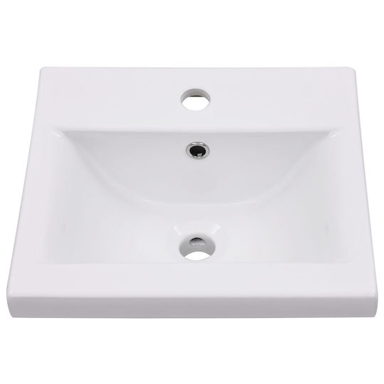 vidaXL Шкаф със Мивка, Огледало & Колона Д41xШ38.5xВ46см Бял