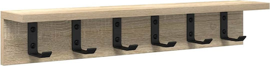 vidaXL Κρεμάστρα Τοίχου Ξύλινη Καφέ 60x10.5x10.5cm