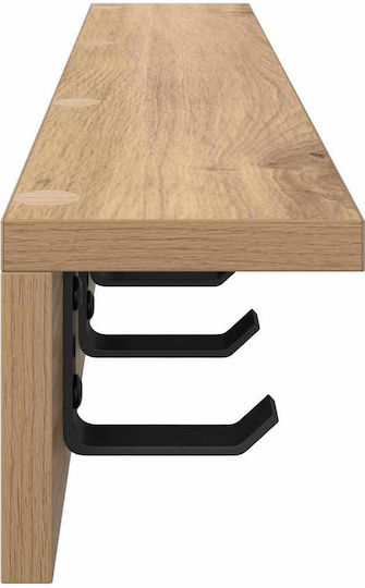 vidaXL Κρεμάστρα Τοίχου Ξύλινη Καφέ 60x10.5x10.5cm