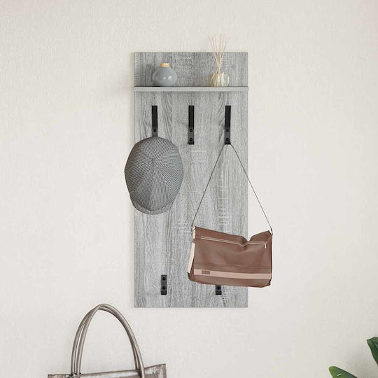vidaXL Wooden Wall Hanger Gray 90x10x40cm 1pc