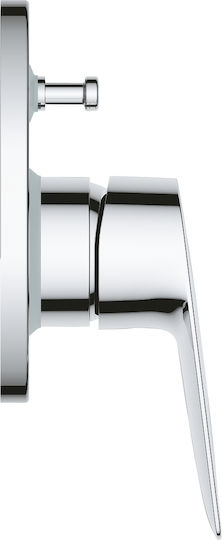 Grohe Bauedge Μίκτης Μπαταρίας Εντοιχισμού Ντουζιέρας 2 Εξόδων Ασημί