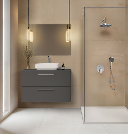 Ideal Standard Built-in Battery Mixer for Shower 2 Exits Silver