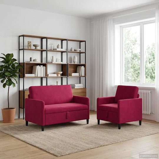 Set Mobilă Living Scaun Cu 2 Locuri și Fotoliu