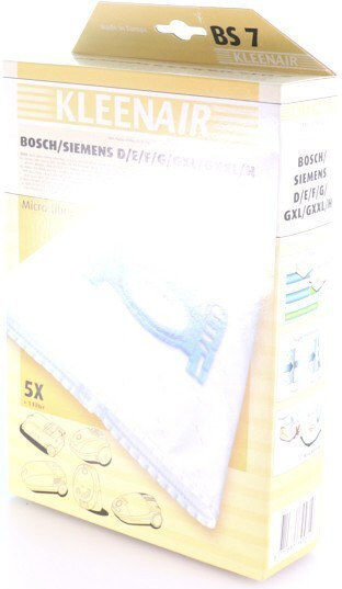 Kleenair BS7 Торбички За Прахосмукачка 5 Броя Съвместими С Прахосмукачка Bosch / Siemens / Severin