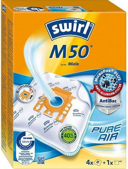 Swirl M50 MicroPor Plus AirSpace Vacuum Cleaner Bags 4pcs Compatible with Vacuum Cleaner Miele