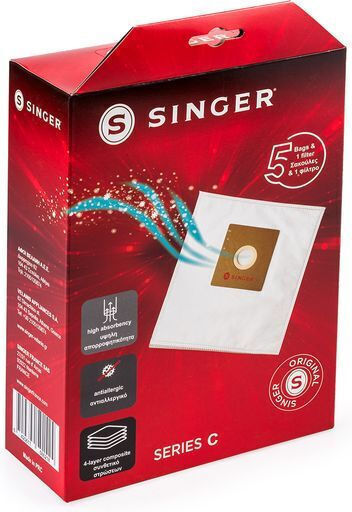 Singer Σακούλες Σκούπας 5τμχ Συμβατή με Σκούπα Singer