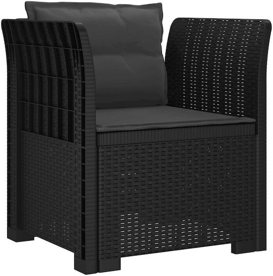 Gartenstühle Rattan Anthrazit mit Kissen