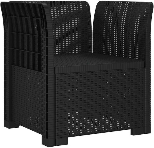 Gartenstühle Rattan Anthrazit mit Kissen