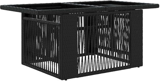 vidaXL Garten- und Outdoor-Möbelsets Wohnzimmer Typsatz 4 Stück Schwarz mit Kissen