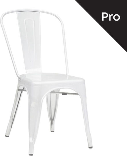 Градински Метален Стол Relix Pro Бял Е5191 45x51x85см