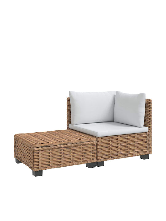 Outdoor Corner Rattan Sofa With Cushions 67x60x30cm