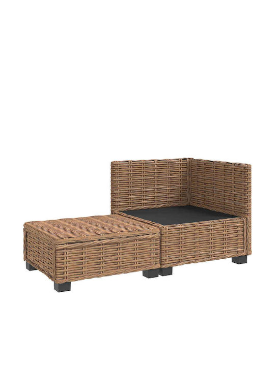 Outdoor Corner Rattan Sofa With Cushions 67x60x30cm