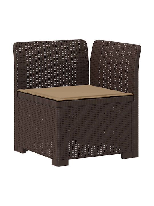 Three-Seater Outdoor Rattan Sofa with Cushions