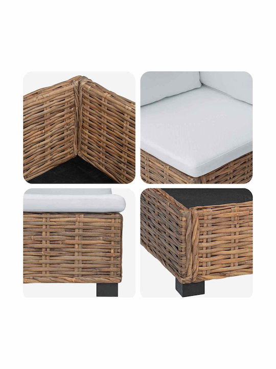Διθέσιος Καναπές Εξωτερικού Χώρου Rattan με Μαξιλάρια