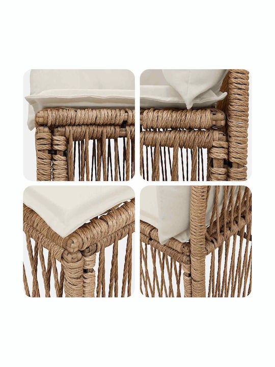 Corner Outdoor Sofa Rattan with Cushions 62x62x70cm