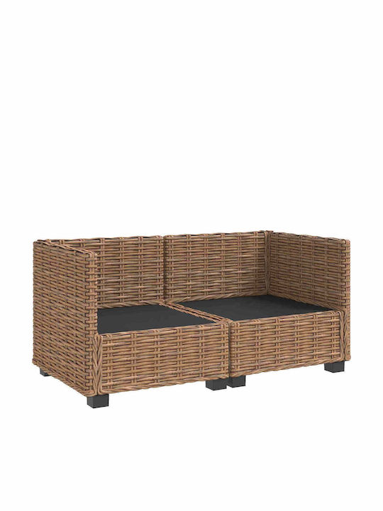 Διθέσιος Καναπές Εξωτερικού Χώρου Rattan με Μαξιλάρια