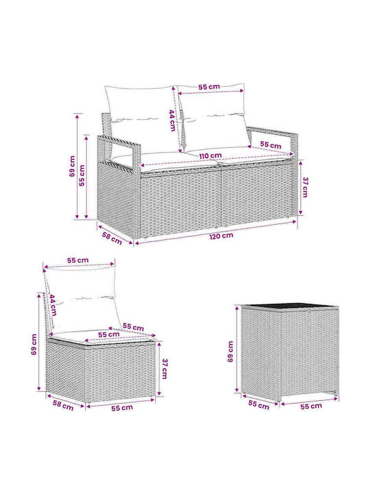 Ecksofa für den Außenbereich Rattan