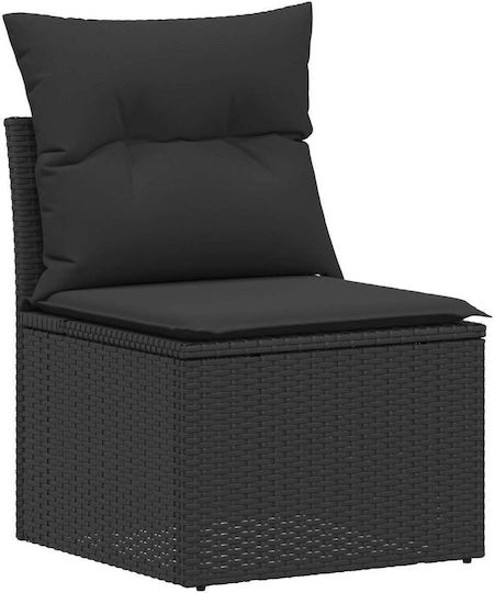Set Camera De Zi Exterior 8 Piese Negru Cu Perne